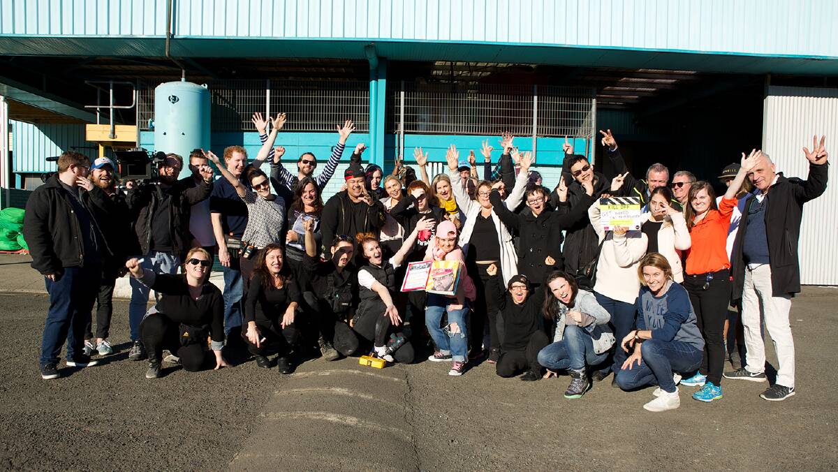 In 2016, Bus Stop Films shot a short at the Flagstaff Group Laundry in Unanderra with one of the stars of television’s American Horror Story, Jamie Brewer (who also has a disability). Many Flagstaff employees were part of the production. Picture: Supplied