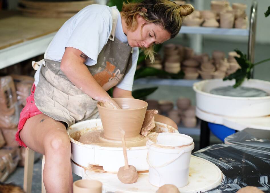 Hannah Barclay fell in love with pottery while working in environmental justice and studying government at university, leading her to take on a fine arts degree and open Clay Sydney in 2019. The artist is expanding to open a studio in Wollongong in 2022. Picture: Supplied