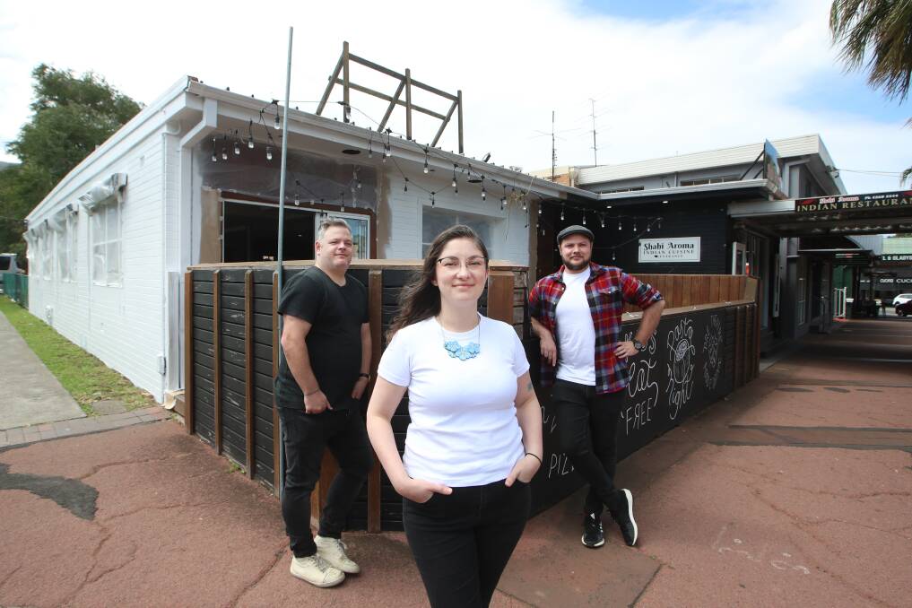 Sam Jones, Johannah and Matt Taylor-Watkins have said goodbye to the hustle and bustle of Sydney to open a wine bar and restaurant in the heart of Thirroul. Picture: Sylvia Liber