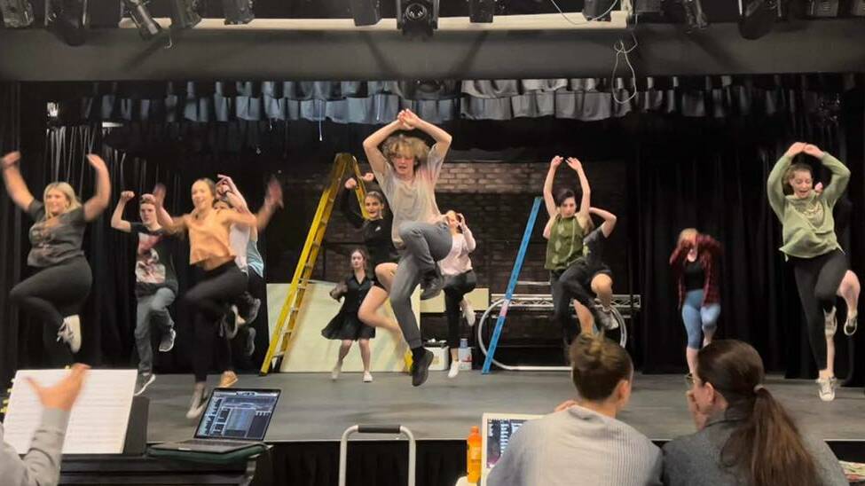 Arcadians rehearse for the upcoming production of 'Footloose', which has sold out six weeks prior to the season. Picture from Facebook.