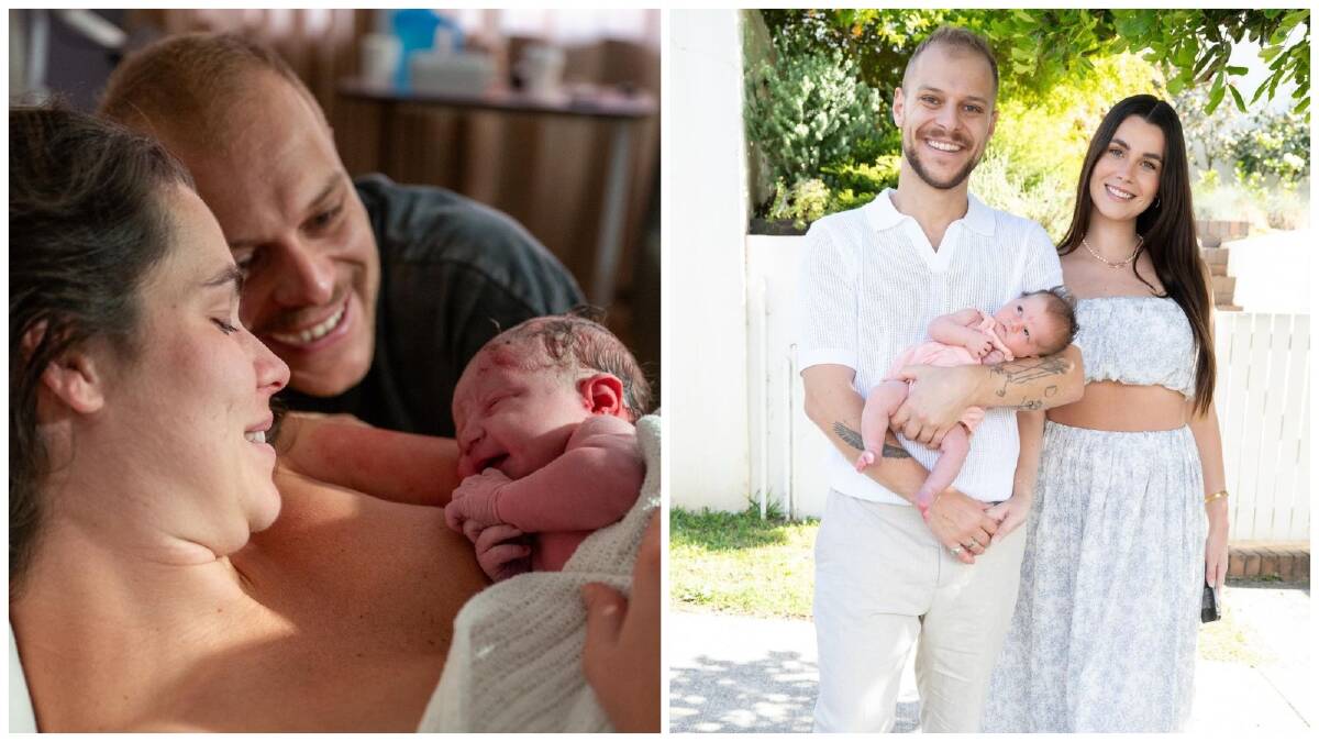 Jack Millar and Courtney Stubbs with their daughter Penelope. Pictures from Instagram.
