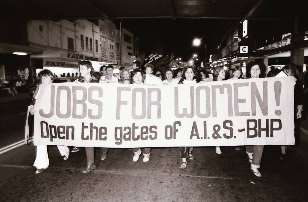 FLASHBACK: 200 women marching down Crown Street in Wollongong on International Women's Day in 1984. They were demanding an end to discrimination in the workforce among other thing. March 3, 1981. Picture: Mercury File