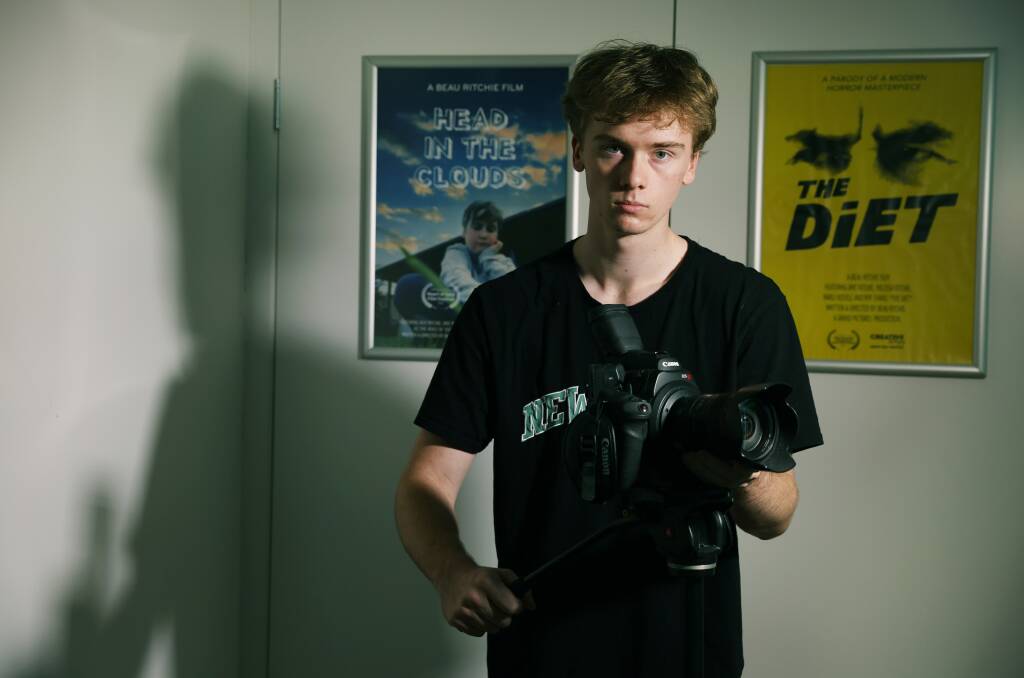 Avid film-maker Beau Ritchie is hoping to make it third-time lucky at the Creative Wollongong Short Film Competition. Picture by Sylvia Liber.