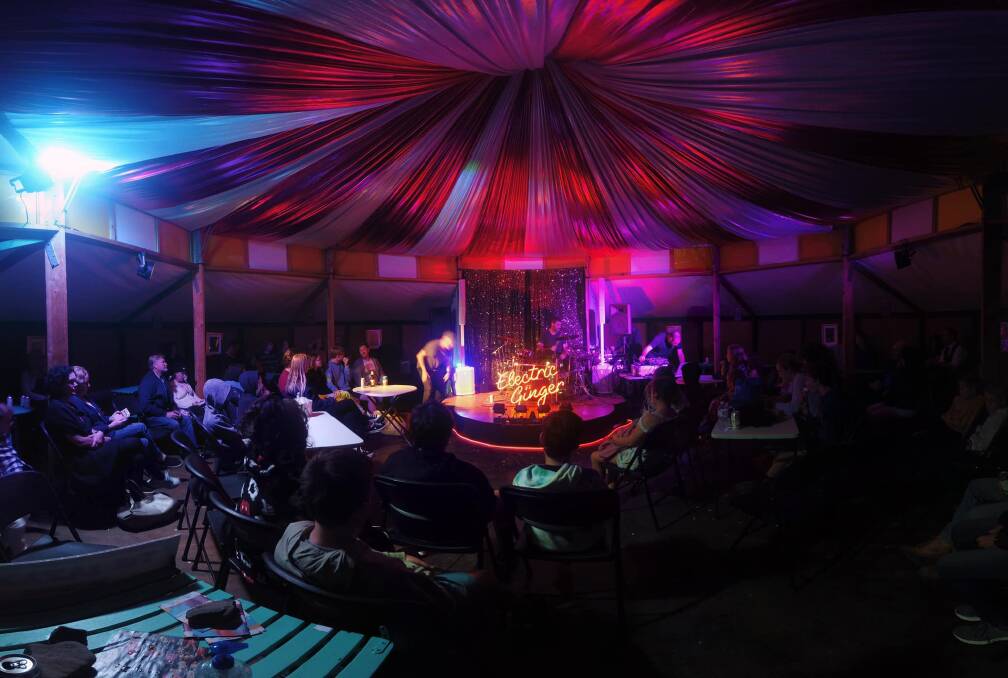 Inside The Kazador, Kiama's answer to a Spiegeltent. It will house an array of entertainment throughout April and May.