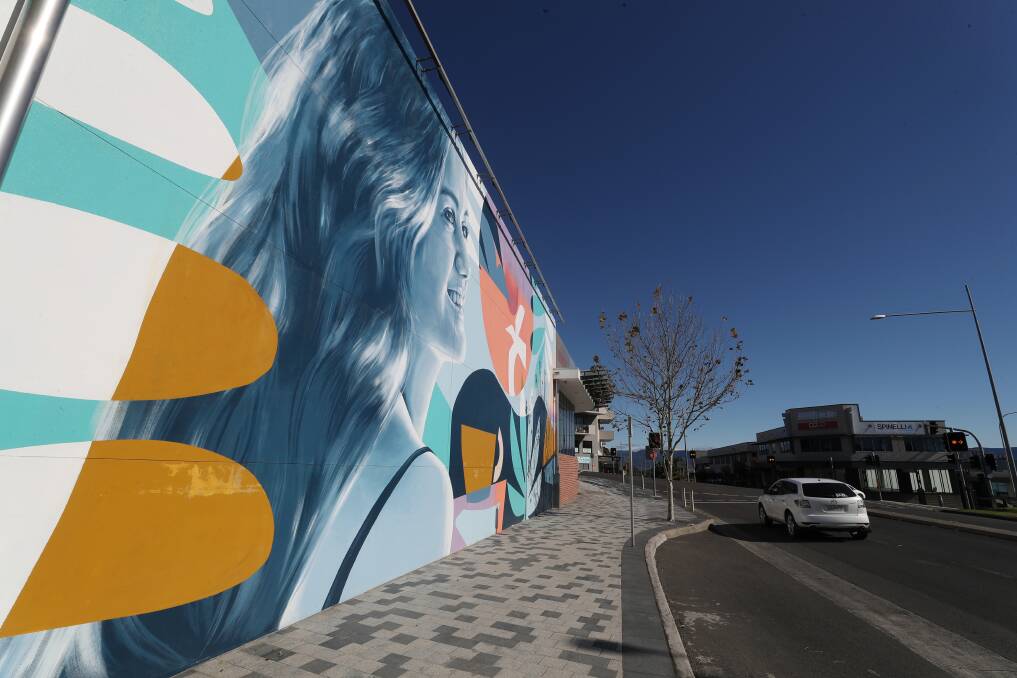 FOR ART'S SAKE: Stockland Shellharbour already has one large-scale mural at Holm Place completed by Claire Foxton and Mikey Freedom in 2016. Picture: Robert Peet