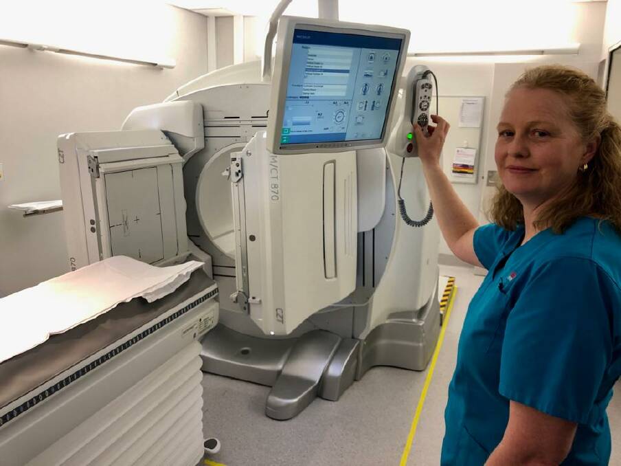Deputy Chief Medical Radiation Scientist Jenny Calcott with the new digital gamma ray imaging machine at Wollongong Hospital on Tuesday. Picture: Desiree Savage