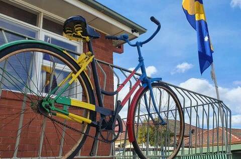 Danny Hennessy's colourful bike painted to celebrate Wollongong hosting the 2022 UCI Road World Championships in September. Picture: Supplied 