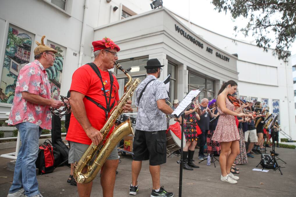 FLASHBACK: The Con Artists performing during the Honk Oz! in Wollongong, January 2019. Picture: Adam McLean.
