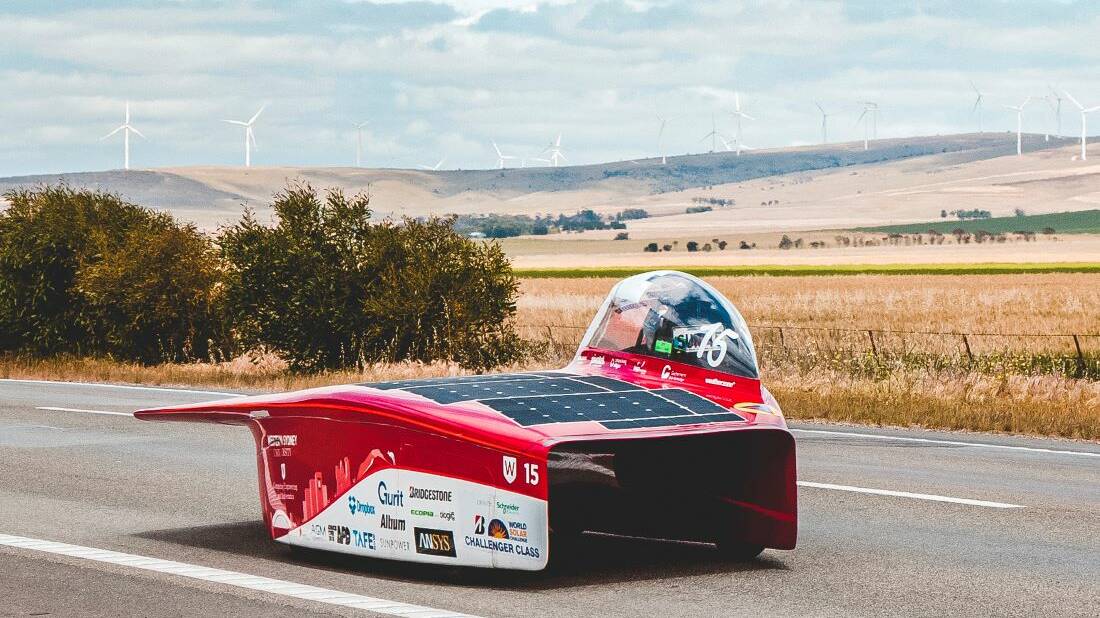 Award-winning solar car "Unlimited 2.0" is on tour and this April. Picture: Supplied