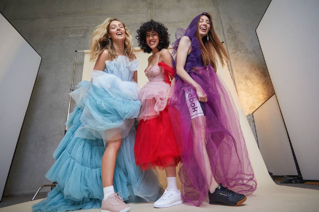 Reebok unite Australian musicians Deena Lynch (aka Jaguar Jonze), Becca Hatch and model/influencer Tarah Jane Scott for their 'Not Your Princess' campaign. Picture: Supplied