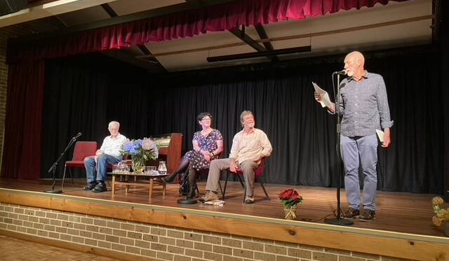 SCWC launch of their 2021 program - with poet Ron Pretty, Sam Wild (Create NSW), Jack Baker (SCWC Poetry Group) and poet Brook Emery. Picture: Supplied
