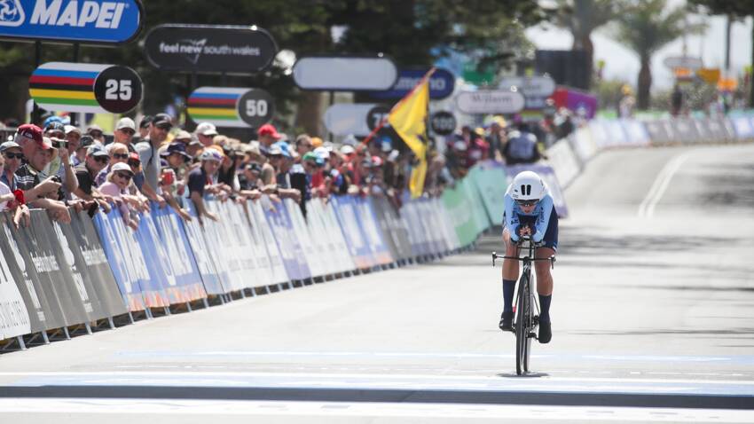 Lizette Laura Sander of Estonia in the Women's Junior Individual Time Trial at the 2022 UCI Road World Championships in Wollongong on Tuesday, September 20. Picture by Adam McLean.