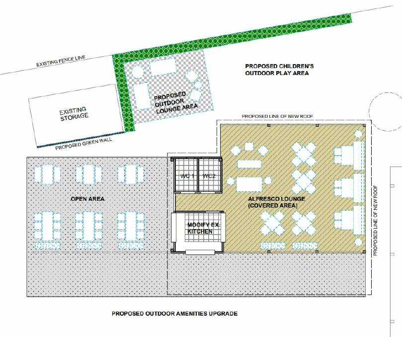 The proposed floor layout of the new area. Picture: Club Thirroul