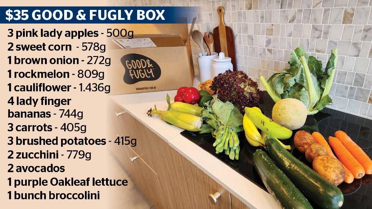 The $35 box (7 to 8kg of fruit and veg) - 'Small Box' from Good & Fugly. www.goodandfugly.com.au Main picture by Desiree Savage