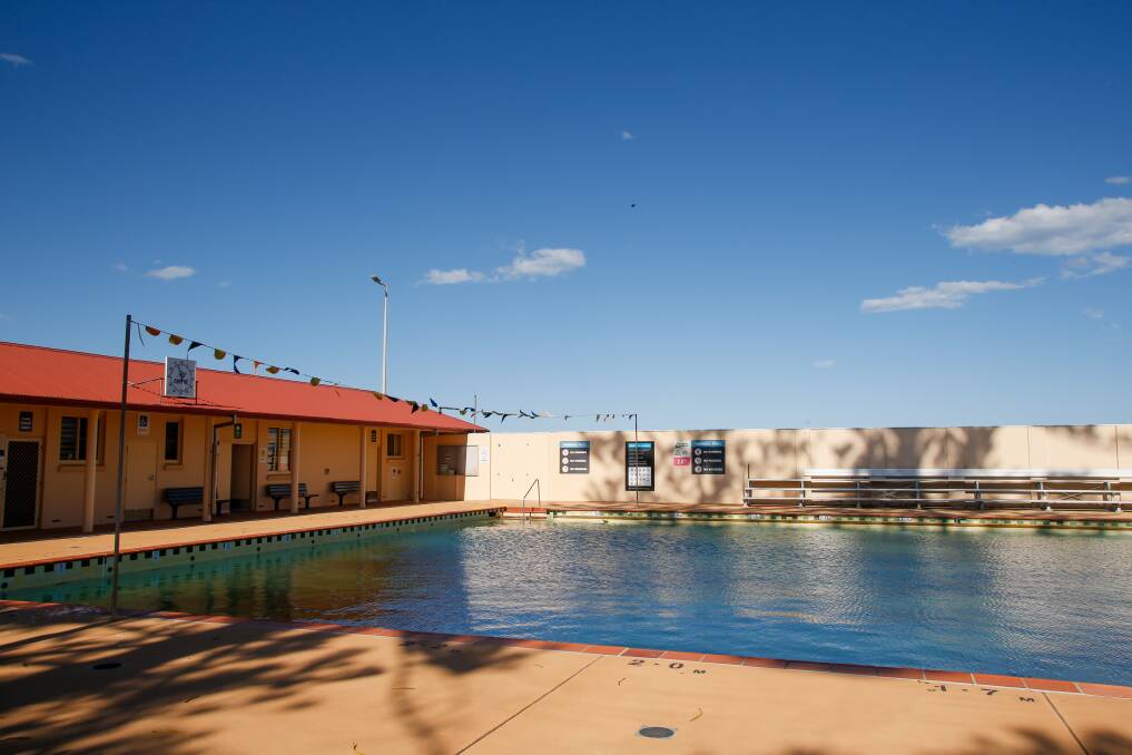 COOL POOL: The council operated saltwater pool at Thirroul Beach is filled with water but void of bathers with a reopening date to be confirmed. Picture: Anna Warr