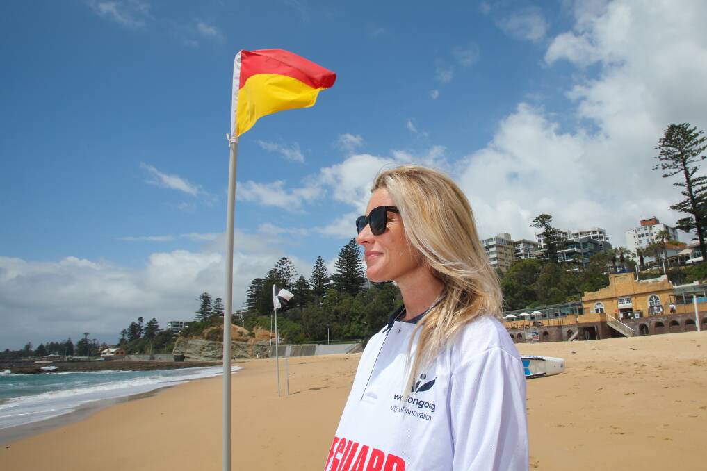 ON PATROL: Lifeguard Holly Lane patrolling North Wollongong beach in 2021. Picture Wesley Lonergan