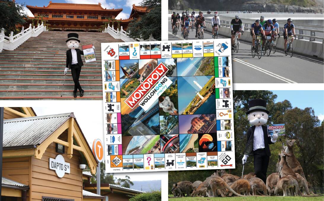 GAME ON: Iconic landmarks around Wollongong feature on the new Monopoly Wollongong board game, though there was a price to be immortalised for some. Pictures: Wesley Lonegran / Sylvia Liber