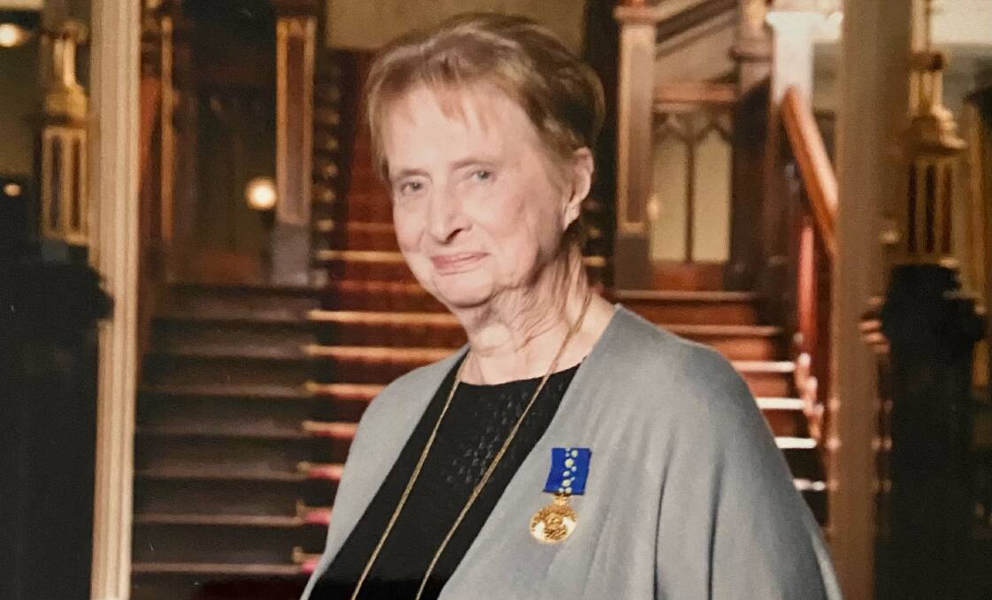 FLASHBACK: Jean Ferguson after receiving her Medal of the Order of Australia in 2009 for service to literature and the bookselling industry and to the community of Wollongong. Picture: Supplied
