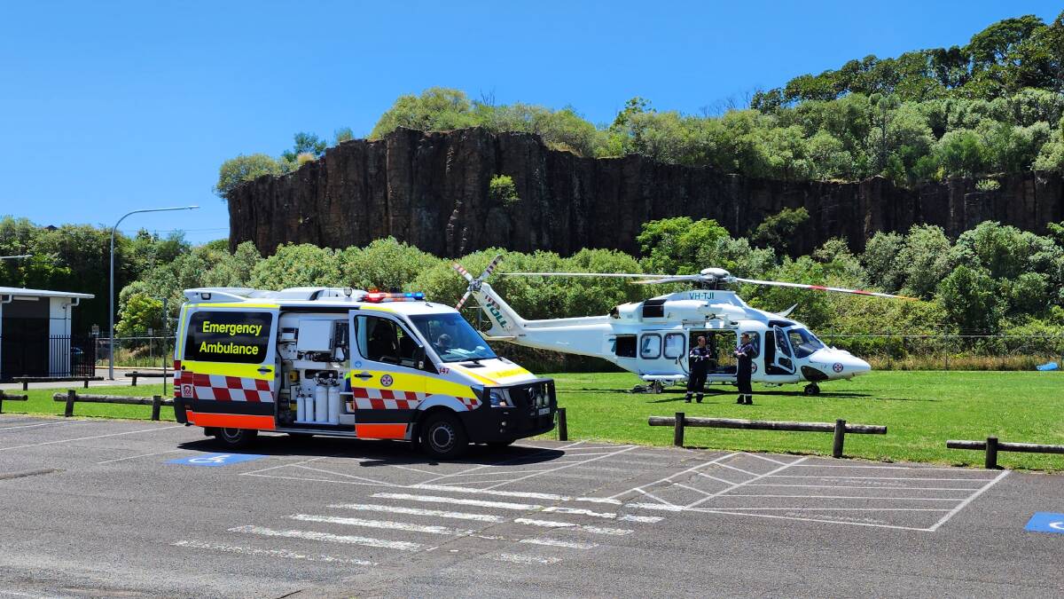The TOLL rescue helicopter has landed in Kiama on Sunday with reports a cyclist had crashed at high speed.