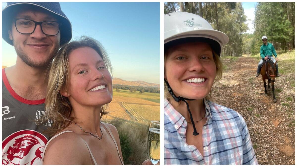 "Its been 1 year since our very first date together," wrote Olivia Benic on Instagram in November. "Not a day has gone by when I have have not laughed or smiled with you @farmermattau." Pictures from Instagram.