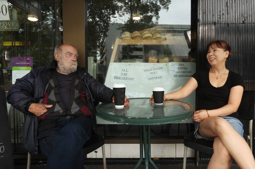 Alwyn Craig with Newcastle French Bread House owner Lika Ly. Picture by Simone De Peak.