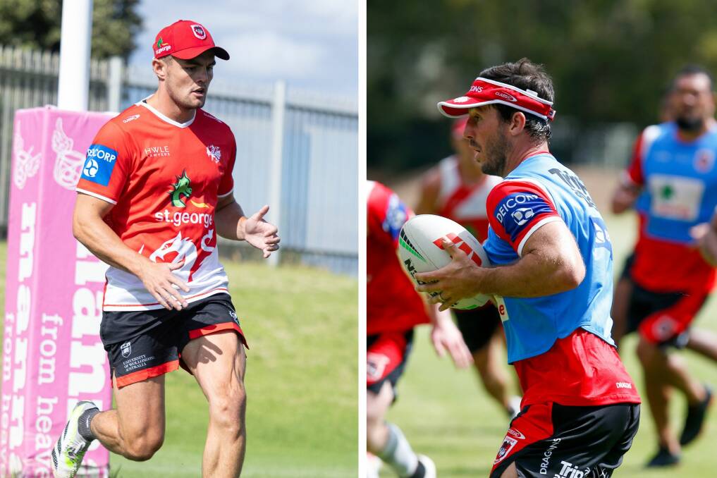 Kyle Flanagan (left) will join a long list of Ben Hunt's (right) halves partners at the Dragons this year. Pictures by Anna Warr/Dragons Media