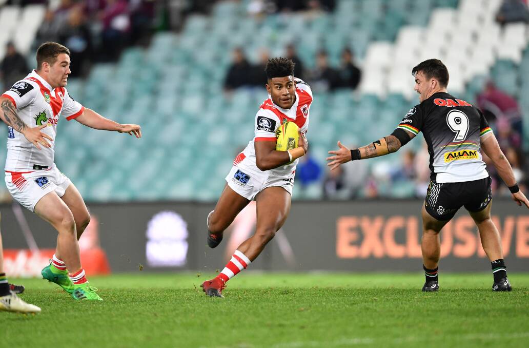 IN FORM: Dragons five-eighth Joe Lovodua in action in his side's 26-20 win over Penrith in week one of the finals. Picture: NRL Photos