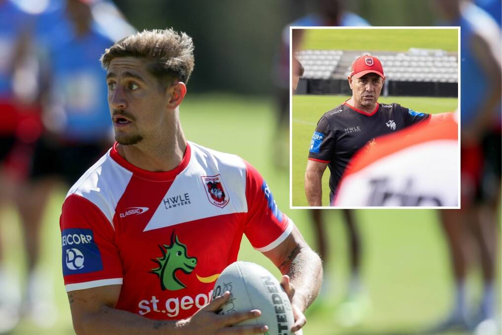 Dragons coach Shane Flanagan (inset) has ruled out utilising Zac Lomax as part of a fullback tandem act in the near future. Picture by Anna Warr