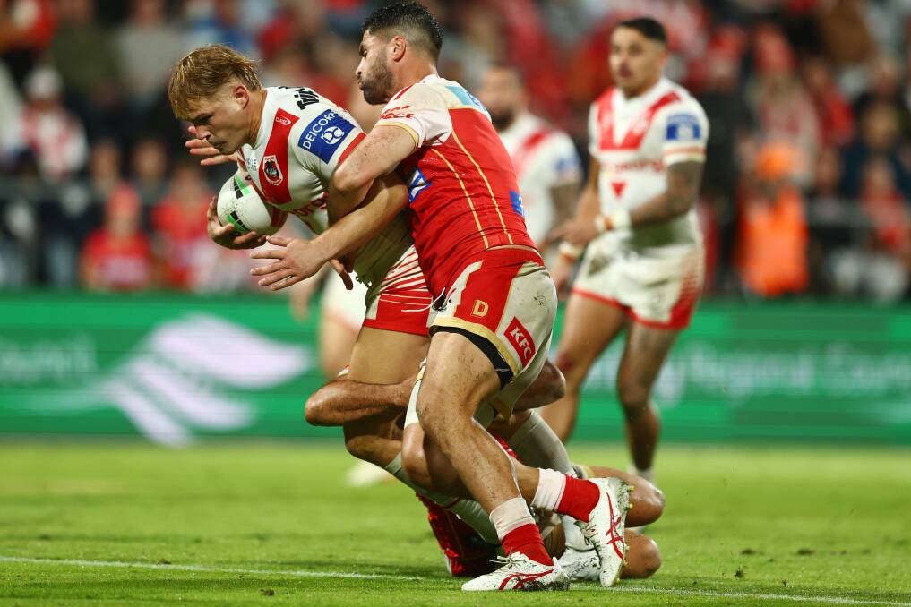 Stand-in skipper Jack de Belin's sin-binning proved costly for the Dragons on Thursday night. Picture Getty Images