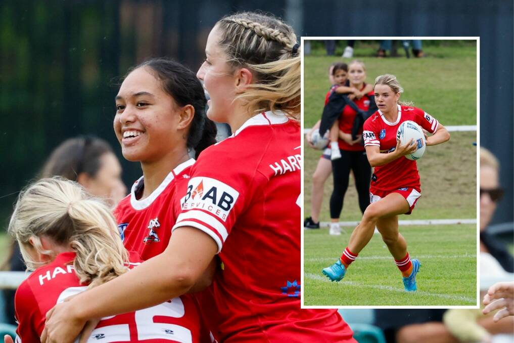 Indie Bostock (inset) had four tries at the Steelers (main) completed a perfect regular season on Saturday. Pictures Anna Warr 