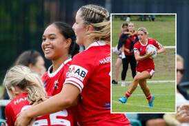Indie Bostock (inset) had four tries at the Steelers (main) completed a perfect regular season on Saturday. Pictures Anna Warr 