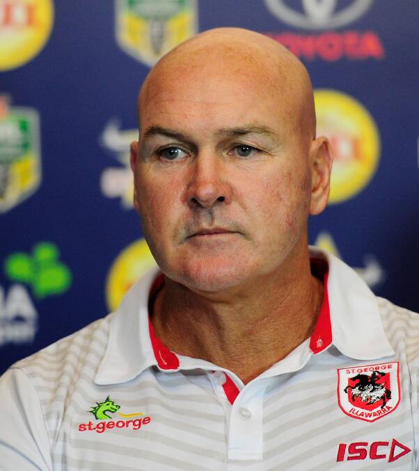 REGRET: Dragons coach Paul McGregor was deeply remorseful on Thursday after it was revealed he was charged with low-range drink-driving the day before his side's Anzac Day clash with the Roosters. Picture: Getty Images