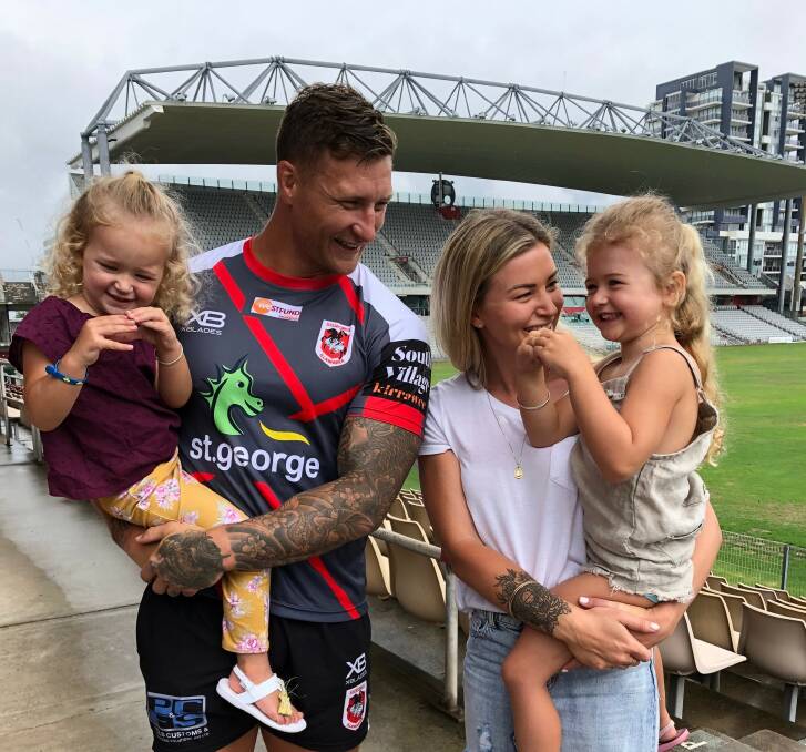 IN OUR HANDS: Tariq and Ash Sims, pictured with daughters Vayla and Lakia, negotiated his last contract without employing a player manager. Picture: Dragons Media