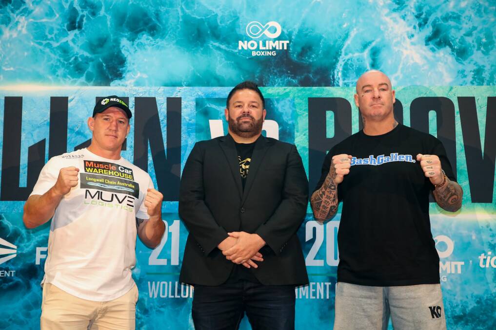 MAIN EVENT: George Rose (centre) says the Paul Gallen-Lucas Browne fight in Wollongong in April will put the strength of the Aussie domestic scene on show. Picture: Adam McLean