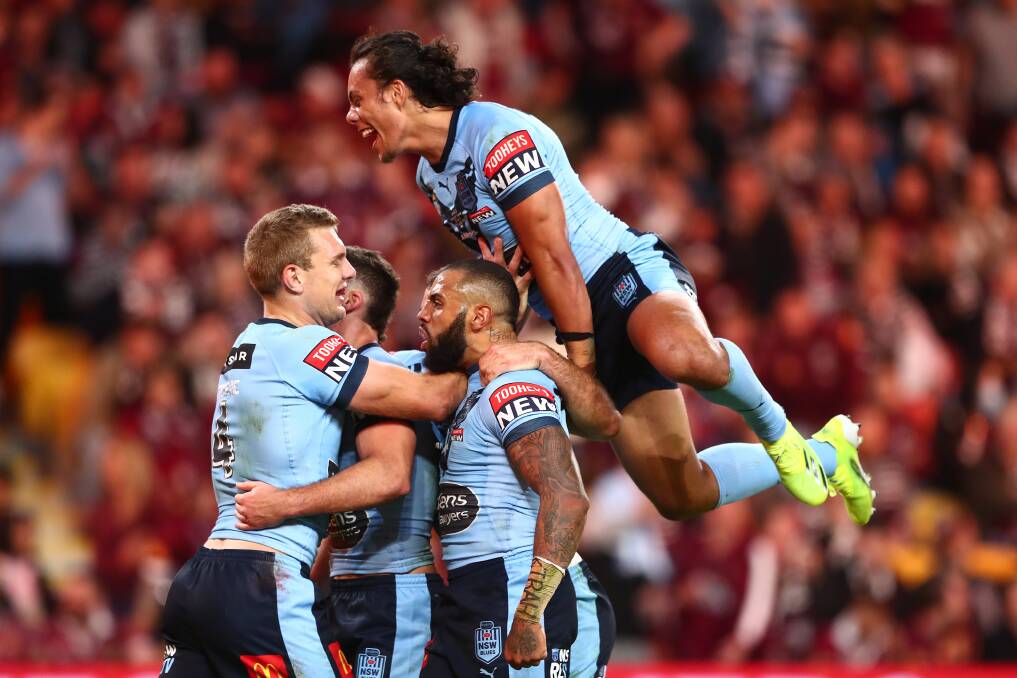 PARTY TIME: NSW snatched back the State of Origin shield in emphatic fashion on Sunday night. Picture: Getty Images