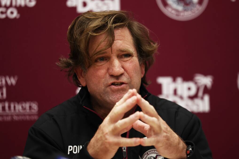 SINCERE: Des Hasler and the Sea Eagles are to be commended for going ahead with their acknowledgement of the LGBTIQA+ community on Thursday. Picture: Getty Images