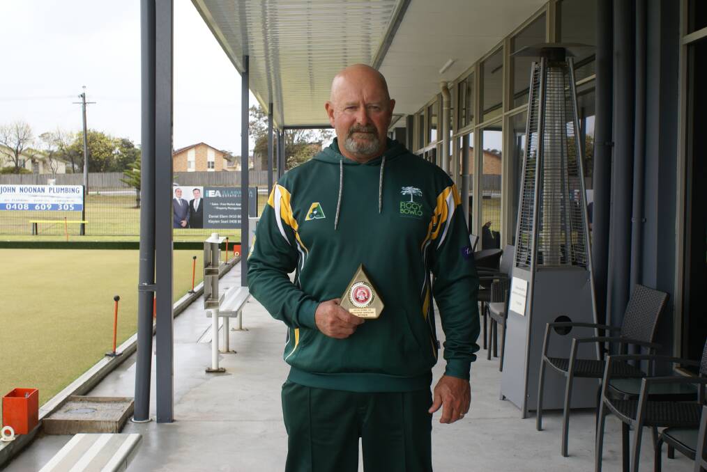 Contender: Figgy Bowlo’s Garry Webster has his sights on making the State Rookies Singles Final at Raymond Terrace BC. Picture: David Tyrrell 
