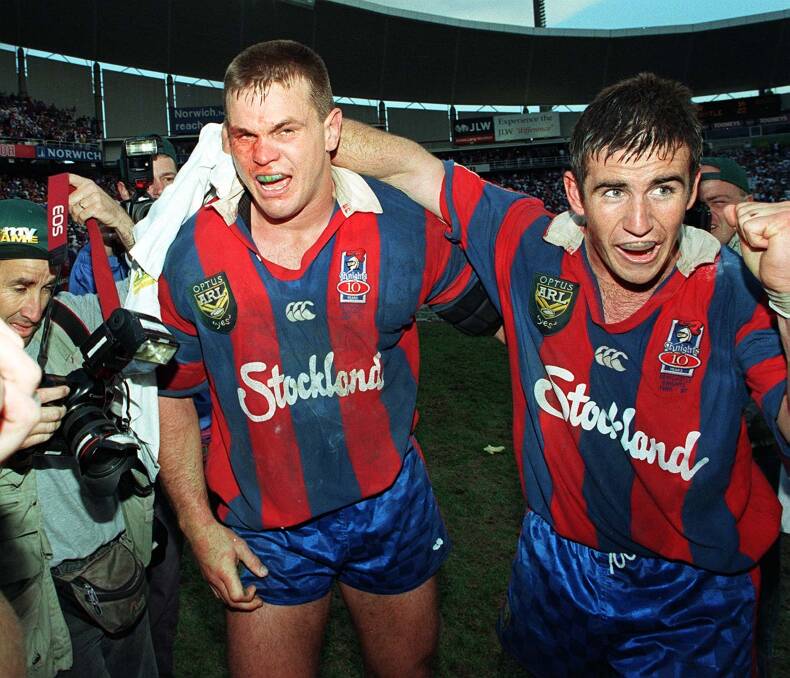 LEGIT: Newcastle's 1997 title followed a season rife with anomalies and peculiarities, but ask Paul Harragon or Andrew Johns if it felt real. Picture: NRL Imagery