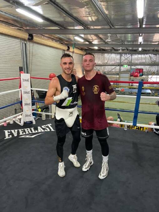 QUALITY: Sam Goodman (right) has sparred with IBF title contender Jason Moloney (left) in the lead-up to his November bout with hard-hitting Indonesian Sundardi Gamboa.