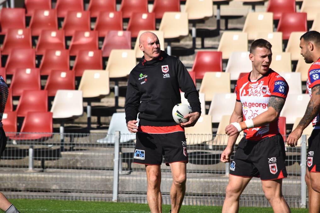 LOOKING FORWARD: Dragons coach Paul McGregor at training on Thursday. Picture: Dragons Media