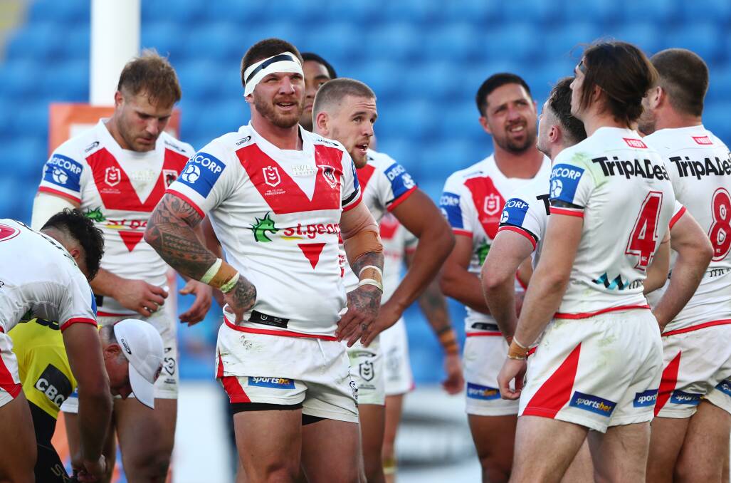 DISMAL: St George Illawarra's finals hopes took a major whack against the Titans on Sunday. Picture: Getty Images