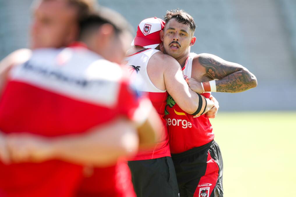 Jayden Sullivan is confident there is room for both he and best mate Talatau Amone in the Dragons line-up moving forward. Picture by Adam McLean
