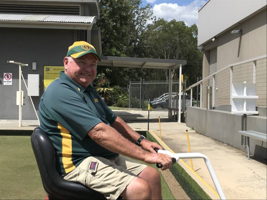 ON THE GREEN: John Ferguson has put in long hours to ensure the Dapto Citizens greens are in great shape for the South Pacific carnival. Picture: Mike Driscoll
