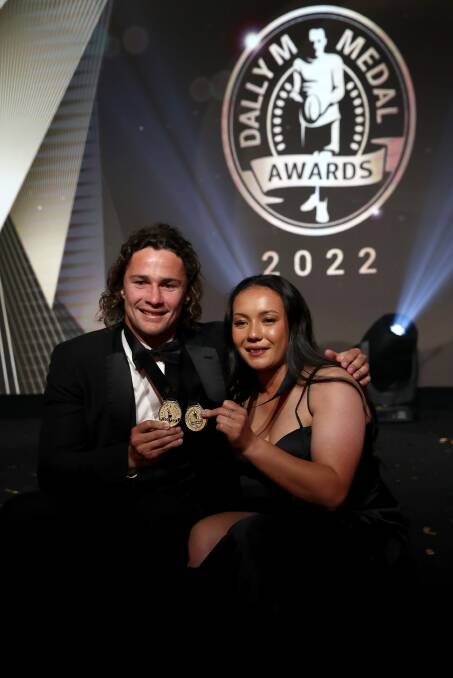Dally M Medal winners Nicho Hynes and Raecene McGregor. Picture: Getty Images