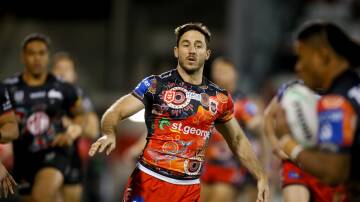 IN: Ben Hunt has overcome an ankle injury to take his place in the Dragons side for Sunday's clash with Canberra. Picture: Anna Warr