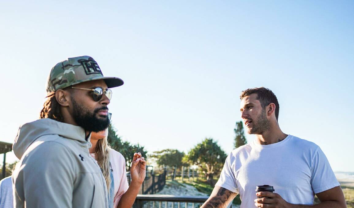 MISSION: NBA star Patty Mills and Tyson Demos on location with AIB. Picture: Luke Currie-Richardson and James Rush