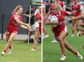 Kasey Reh (left) and Evie McGrath (right) have formed a formidable halves paring at all levels. Pictures Anna Warr
