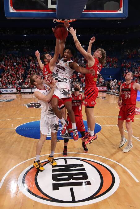 PUT IT BACK: Justin Simon produced one of the all-time great moments in Hawks history on Thursday. Picture: Getty Images