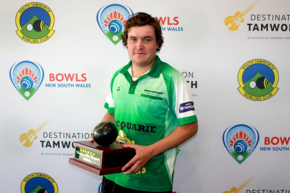 PICTURE CAPTION - Prize: Jono Davis claimed his second NSW State Champion Singles title. Picture: Andrew Lynn, Bowls NSW