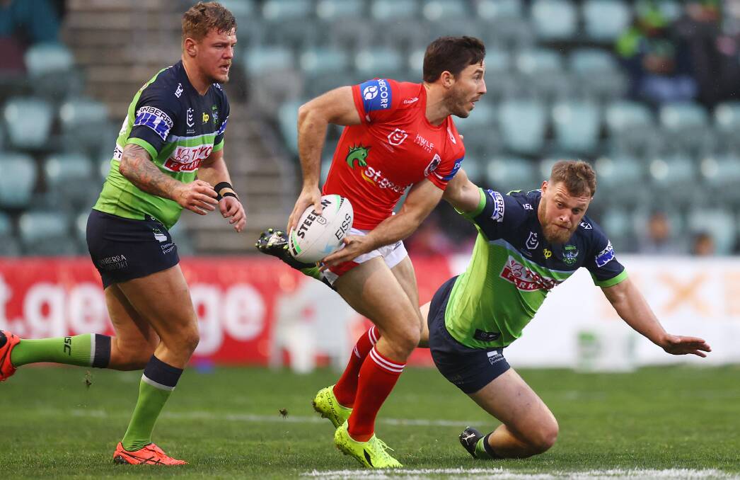 IN FOCUS: NRL head of football Graham Annesley says Dragons captain Ben Hunt could have been sin-binned for three different infringements in the dying moments of Sunday's 12-10 win over Canberra. Picture: Getty Images